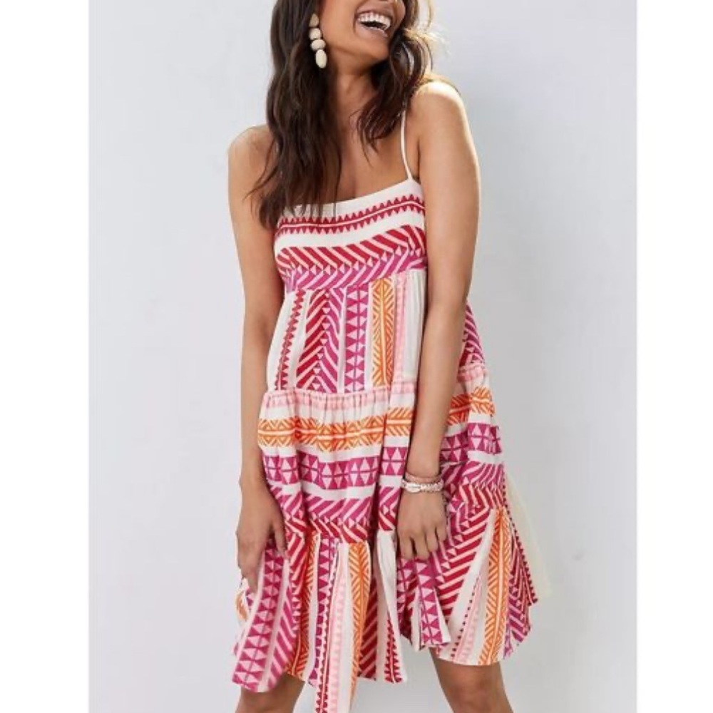 Devotion TWINS Pink and Orange Mini Dress